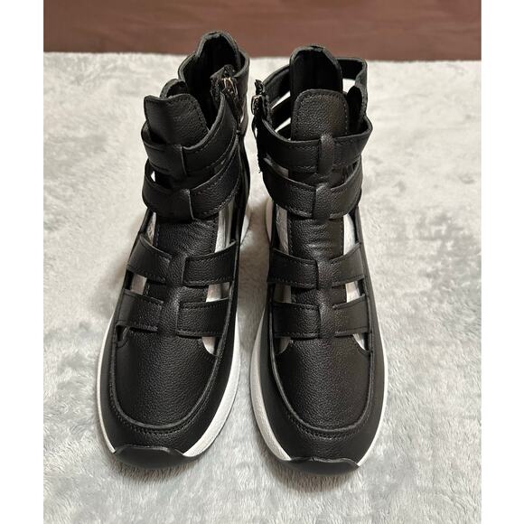 None and/or Unknown Shoes - NEW Summer Platform Gladiator Sandals: Black Wedge Sneakers